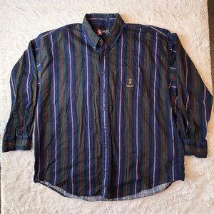VTG Men’s Chaps Ralph Lauren XXL Striped Crest Button Up